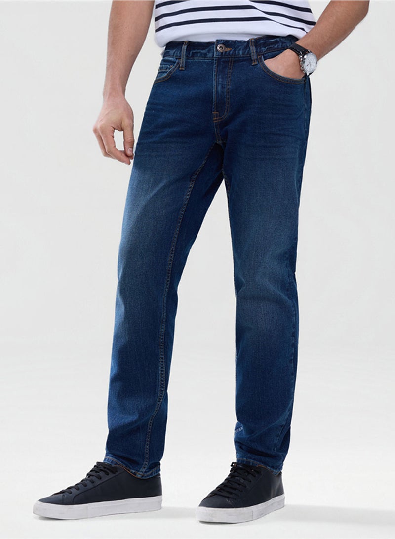 GIORDANO Men’s Skinny Taper Stretch Denim Jeans - Image 1